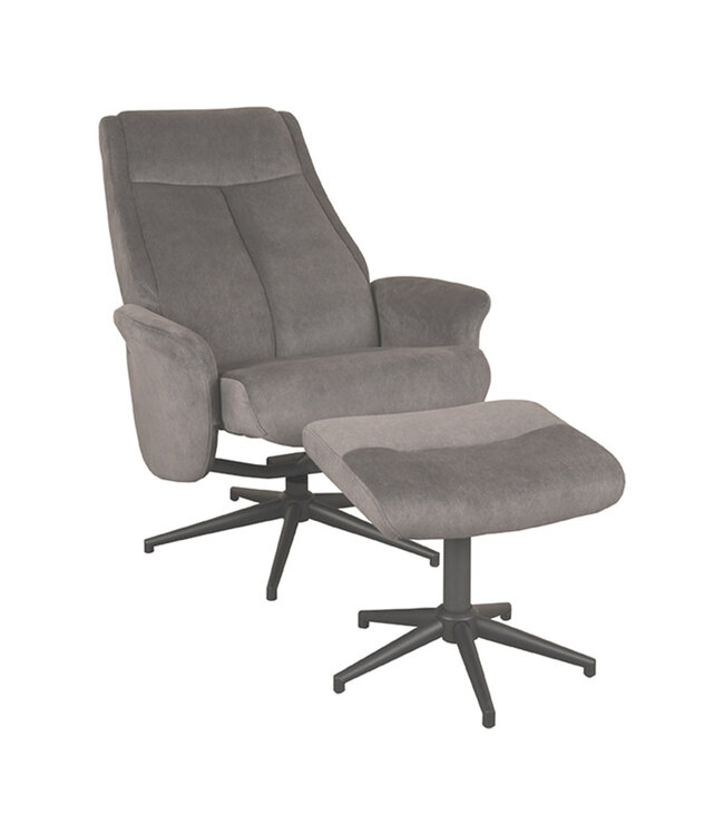 LABEL51 Relaxfauteuil Bergen + Ottomane 77x76x105 cm