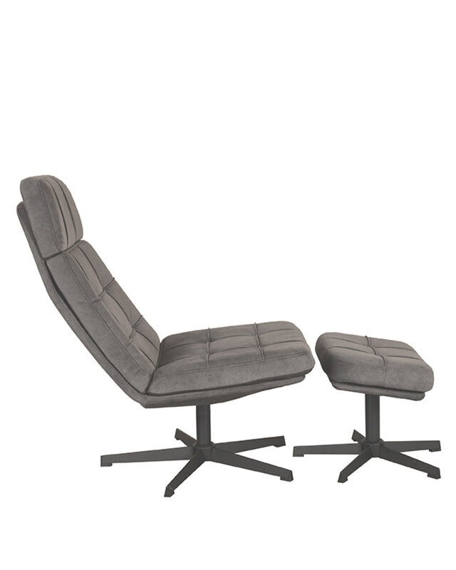 LABEL51 Relaxfauteuil Alvar + Ottomane 53x57x83 cm
