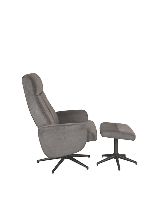 LABEL51 Relaxfauteuil Bergen + Ottomane 77x76x105 cm