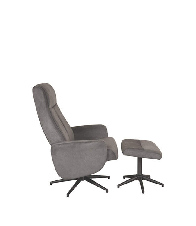LABEL51 Relaxfauteuil Bergen + Ottomane 77x76x105 cm