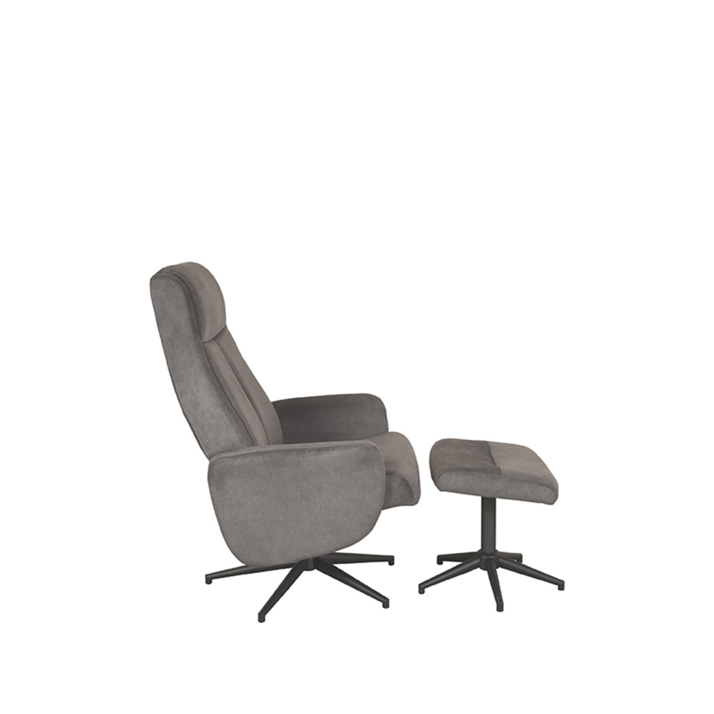 LABEL51 Relaxfauteuil Bergen + Ottomane 77x76x105 cm