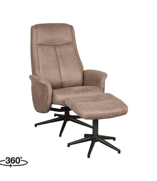 LABEL51 Relaxfauteuil Bergen + Ottomane 77x76x105 cm