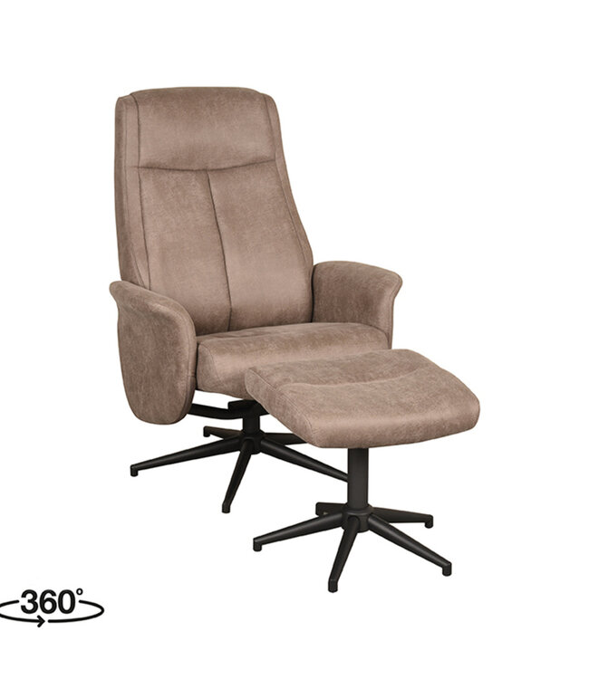 LABEL51 Relaxfauteuil Bergen + Ottomane 77x76x105 cm
