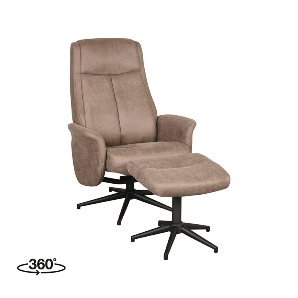 LABEL51 Relaxfauteuil Bergen + Ottomane 77x76x105 cm