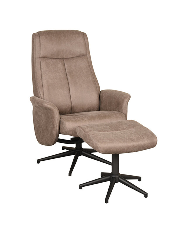 LABEL51 Relaxfauteuil Bergen + Ottomane 77x76x105 cm