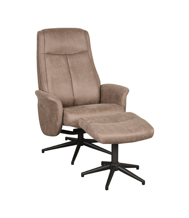 LABEL51 Relaxfauteuil Bergen + Ottomane 77x76x105 cm