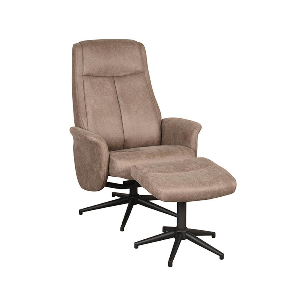 LABEL51 Relaxfauteuil Bergen + Ottomane 77x76x105 cm