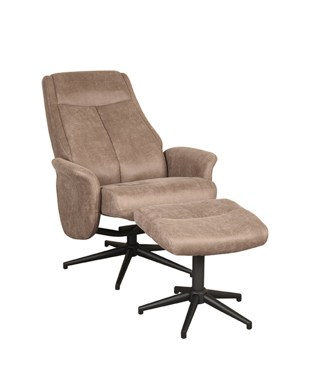 LABEL51 Relaxfauteuil Bergen + Ottomane 77x76x105 cm
