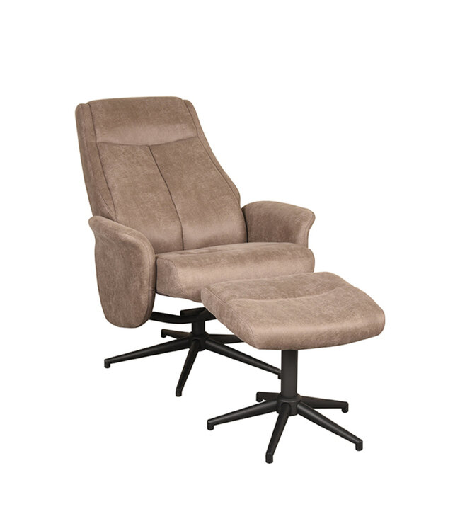 LABEL51 Relaxfauteuil Bergen + Ottomane 77x76x105 cm
