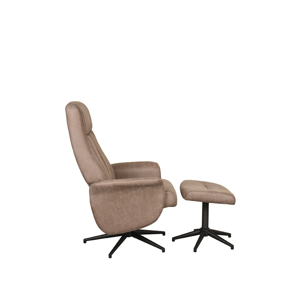 LABEL51 Relaxfauteuil Bergen + Ottomane 77x76x105 cm