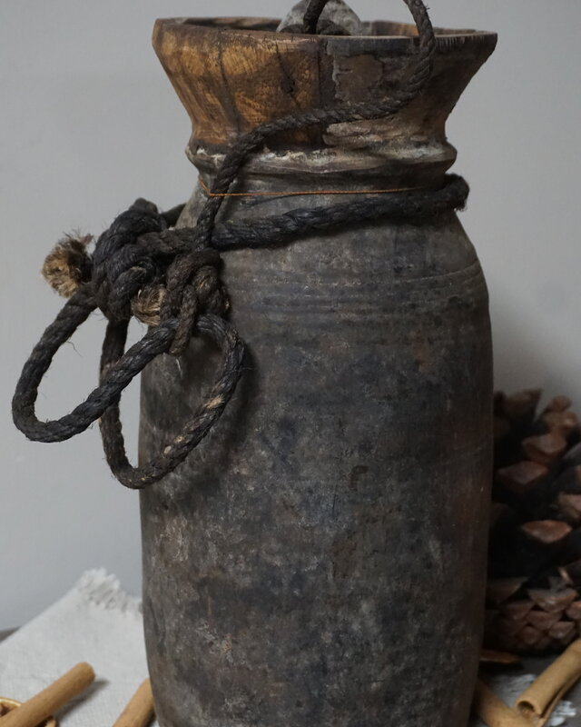 Rene Houtman Nepalese Houten Pot Met Deksel | H28 x D13 cm