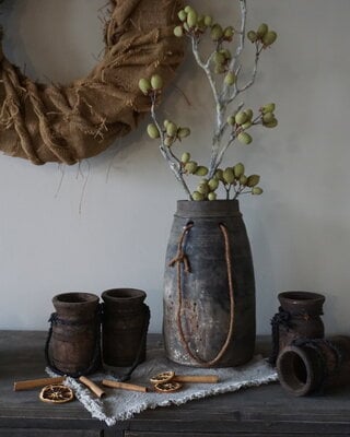 Aura Peeperkorn Unieke Houten Pot | M | H30 x D14 cm