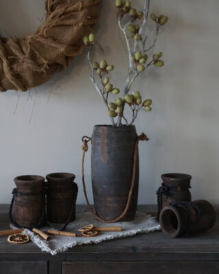Aura Peeperkorn Unieke Houten Pot | M | H28 x D12 cm