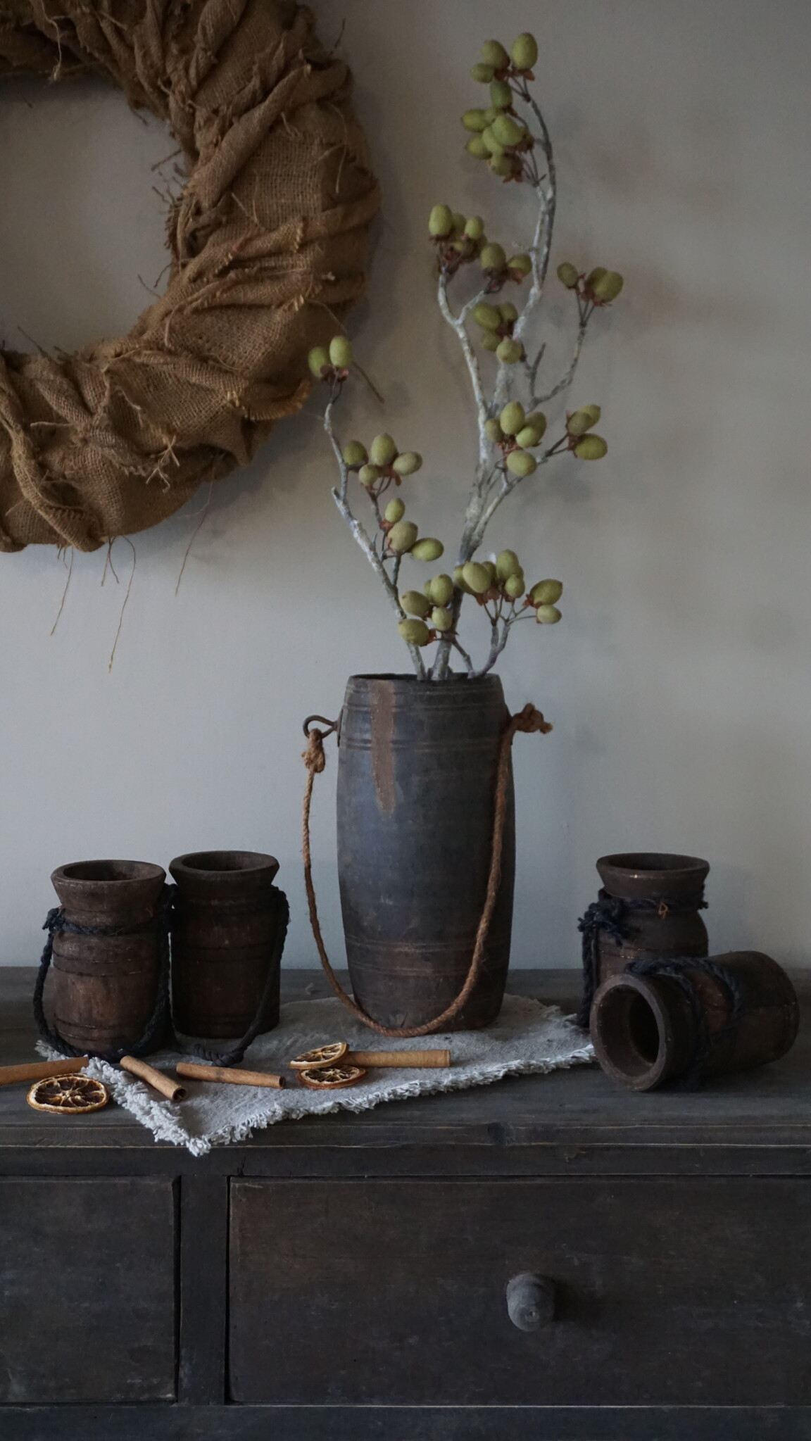 Aura Peeperkorn Unieke Houten Pot | M | H28 x D12 cm