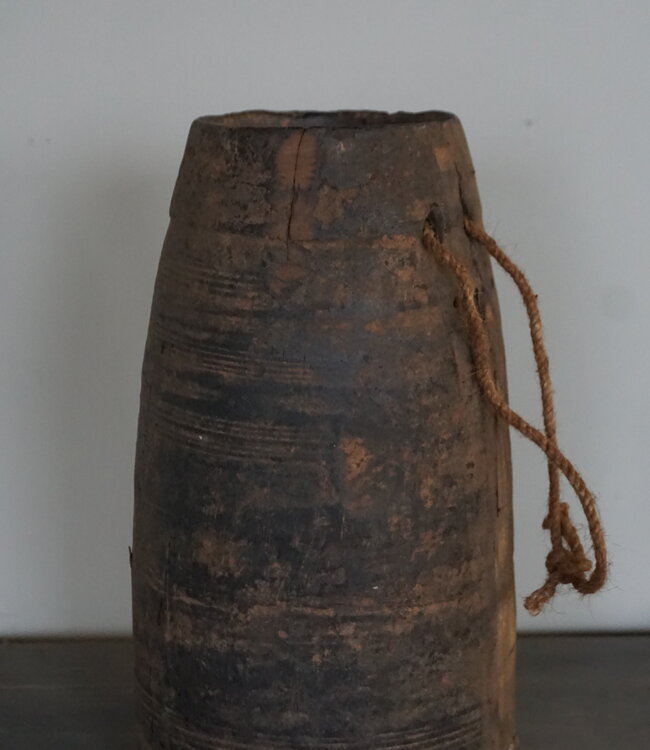 Aura Peeperkorn Unieke Houten Pot | L | H34 x D13 cm