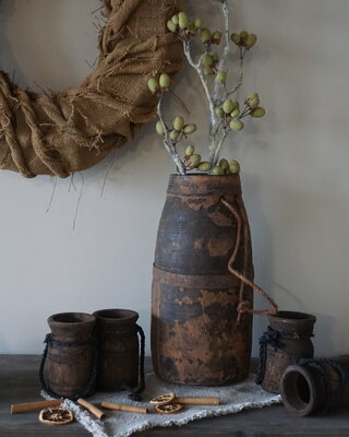 Aura Peeperkorn Unieke Houten Pot | L | H36,5 x D13 cm
