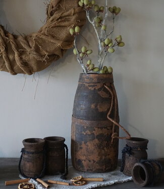 Aura Peeperkorn Unieke Houten Pot | L | H36,5 x D13 cm