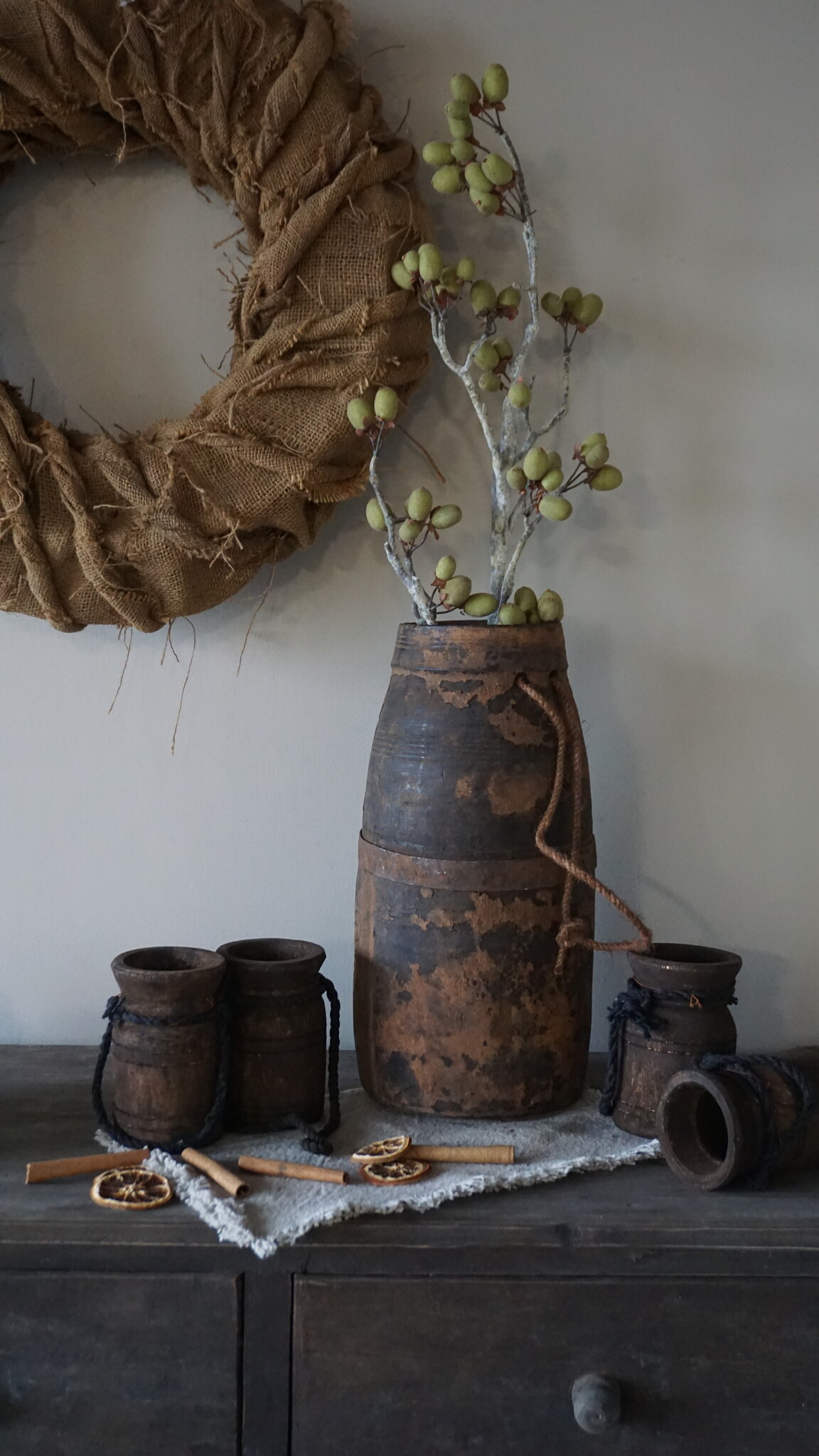 Aura Peeperkorn Unieke Houten Pot | L | H36,5 x D13 cm