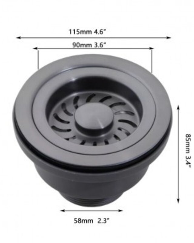 Rene Houtman Gootsteenafvoer | Gun Metal | 11,5 cm