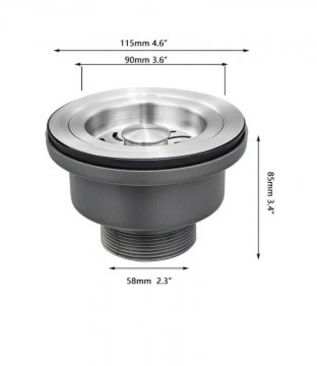Rene Houtman Gootsteenafvoer | Geborsteld Nikkel | 11,5 cm