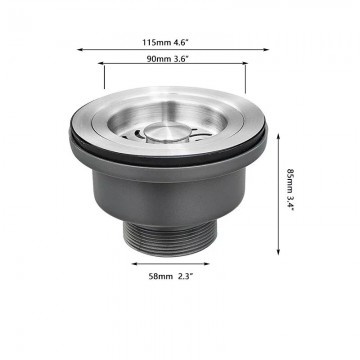 Rene Houtman Gootsteenafvoer | Geborsteld Nikkel | 11,5 cm