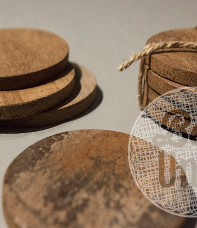 Be-Uniq Onderzetter | Set Van 6 | Teakhout