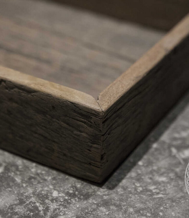 Be-Uniq Oud Houten Dienblad | H8 x B30 x D50 cm