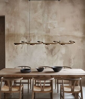 Frezoli Apriro Hanglamp | 8 Lichten | Donker Messing