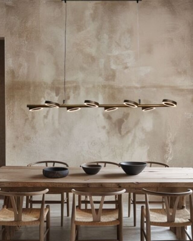 Frezoli Apriro Hanglamp | 8 Lichten | Donker Messing