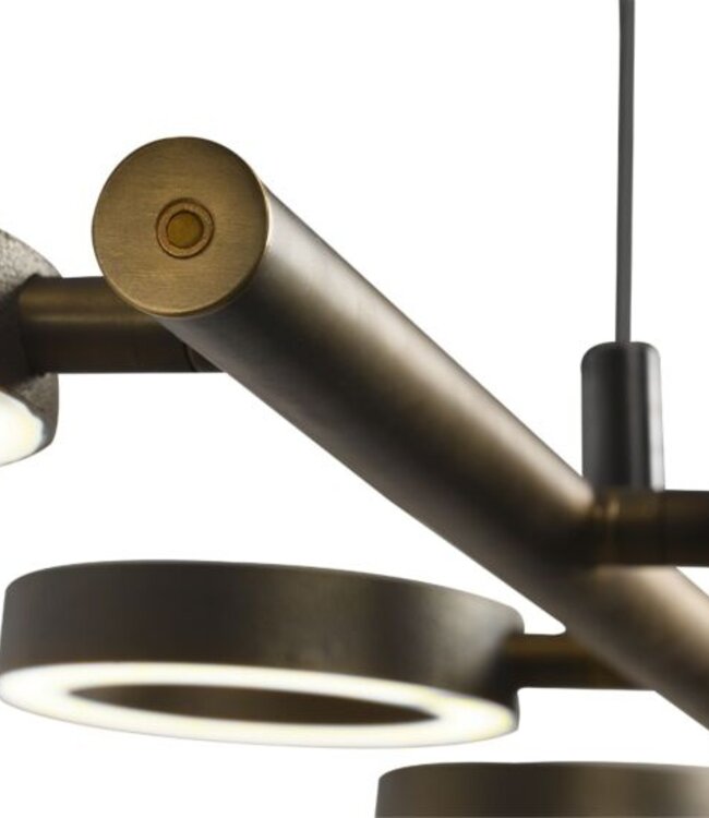 Frezoli Apriro Hanglamp | 8 Lichten | Donker Messing