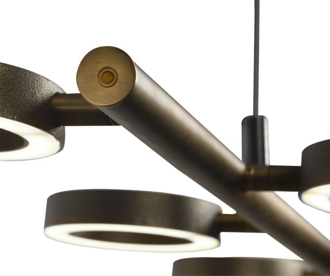 Frezoli Apriro Hanglamp | 8 Lichten | Donker Messing