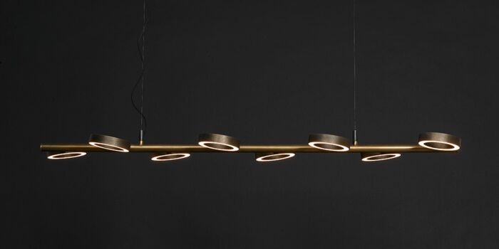 Frezoli Apriro Hanglamp | 8 Lichten | Donker Messing