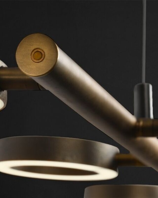 Frezoli Apriro Hanglamp | 8 Lichten | Donker Messing