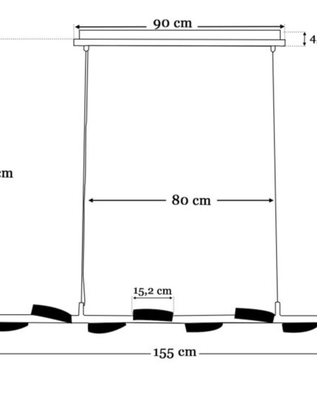 Frezoli Apriro Hanglamp | 8 Lichten | Donker Messing
