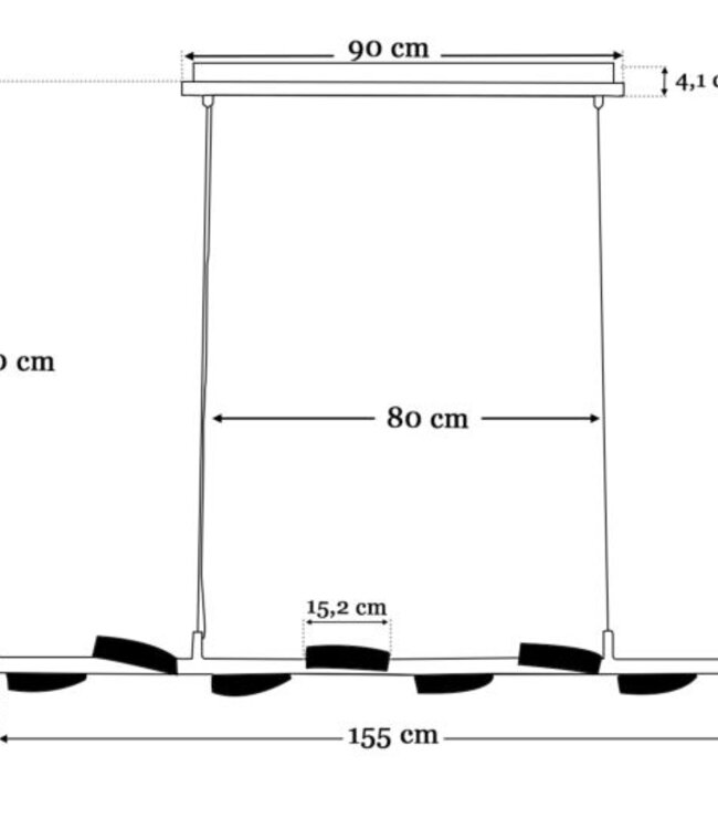 Frezoli Apriro Hanglamp | 8 Lichten | Donker Messing