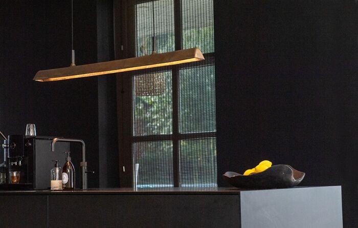 Frezoli Stretto Hanglamp | Donker Messing | L250 cm