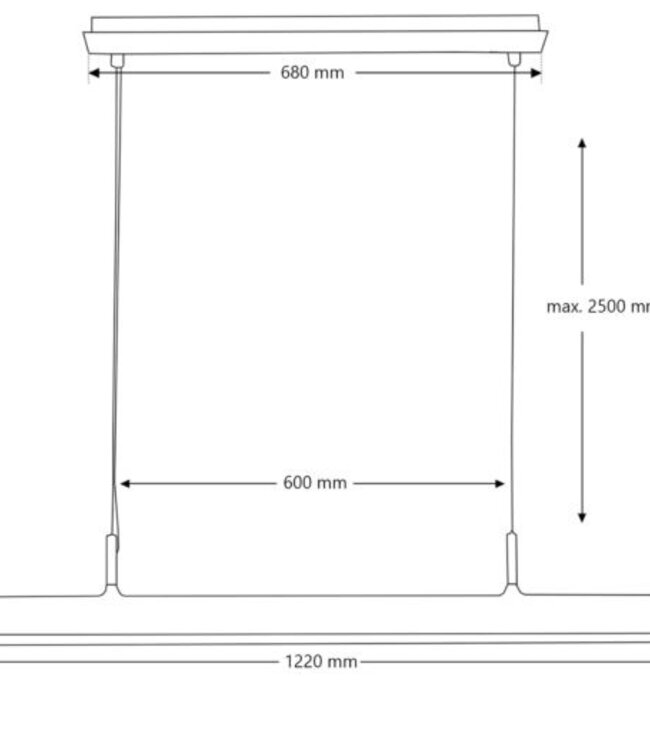 Frezoli Stretto Hanglamp | Donker Messing | L250 cm