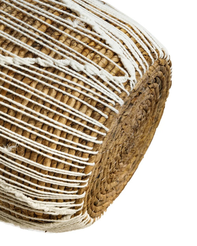 Bazar Bizar De Straight Stitched Macrame Mand - Naturel Wit - S