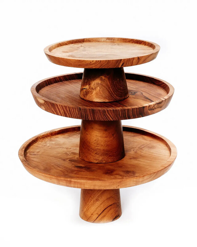 Bazar Bizar De Teak Root Taart Plateau - S