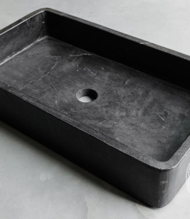 Be-Uniq Handgekapte Stenen Wasbak | H11 x B60 x D34 cm