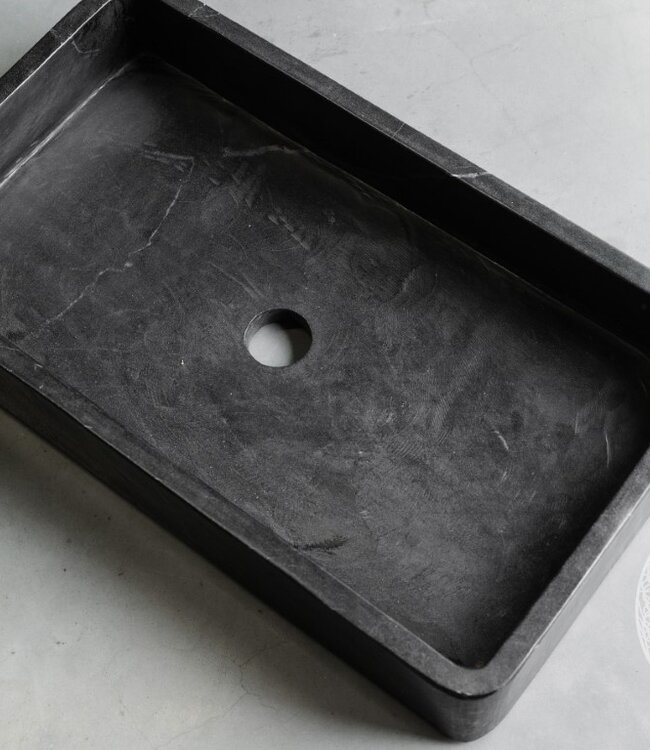 Be-Uniq Handgekapte Stenen Wasbak | H11 x B60 x D34 cm