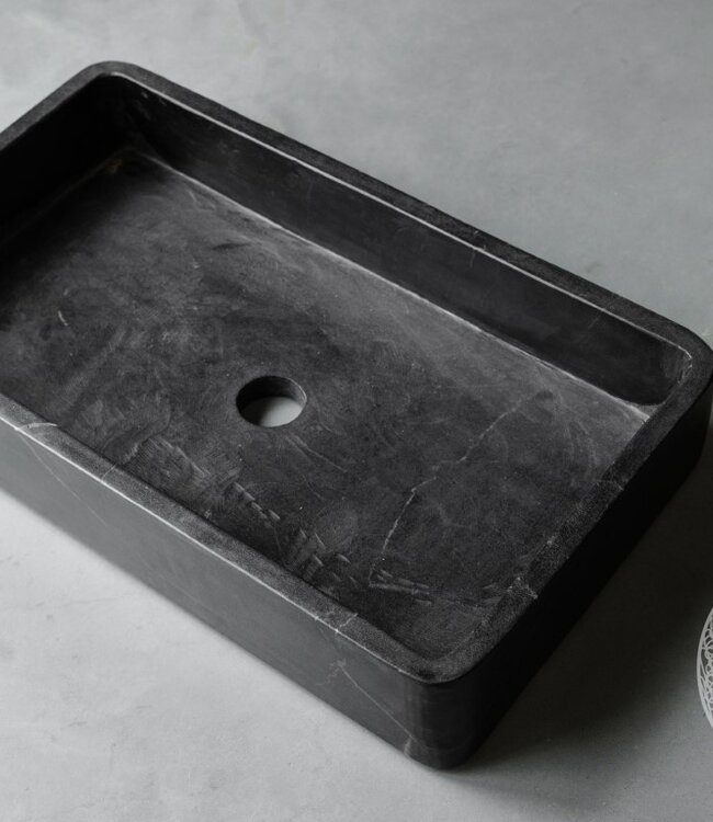 Be-Uniq Handgekapte Stenen Wasbak | H11 x B60 x D34 cm