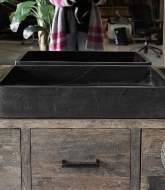 Be-Uniq Handgekapte Stenen Wasbak | H11 x B60 x D34 cm