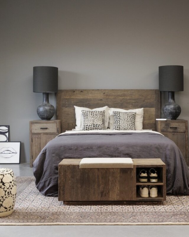 Be-Uniq Bed Hoofdbord | Oud Hout | H140 x B200 x D5 cm
