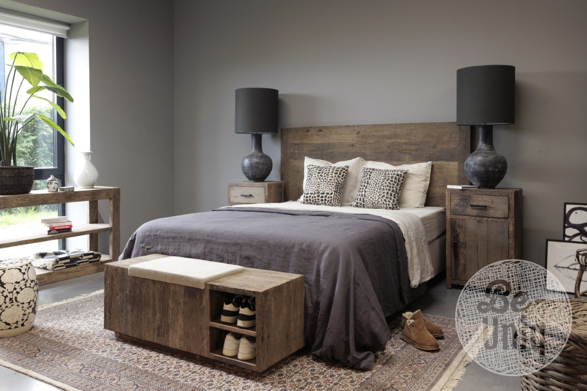 Be-Uniq Bed Hoofdbord | Oud Hout | H140 x B200 x D5 cm
