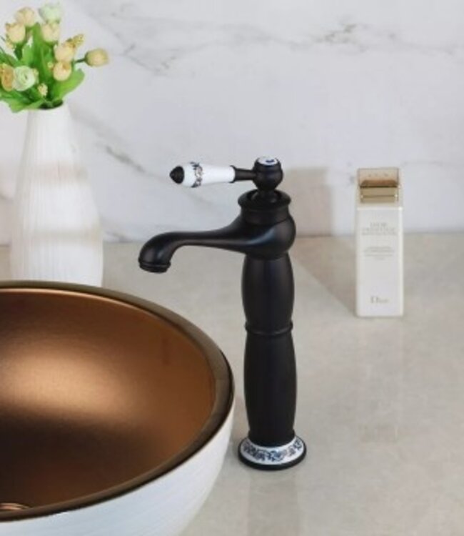 Rene Houtman Nostalgische Wastafelkraan | Zwart | H31 cm