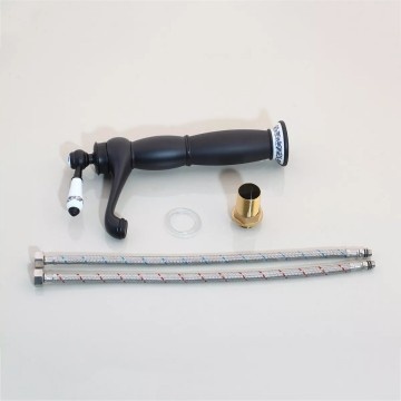 Rene Houtman Nostalgische Wastafelkraan | Zwart | H31 cm