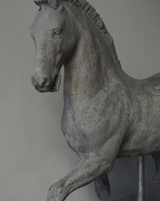 Il Cupido Paard Beeld Op Voet | Beton | H65xB52xD23 cm