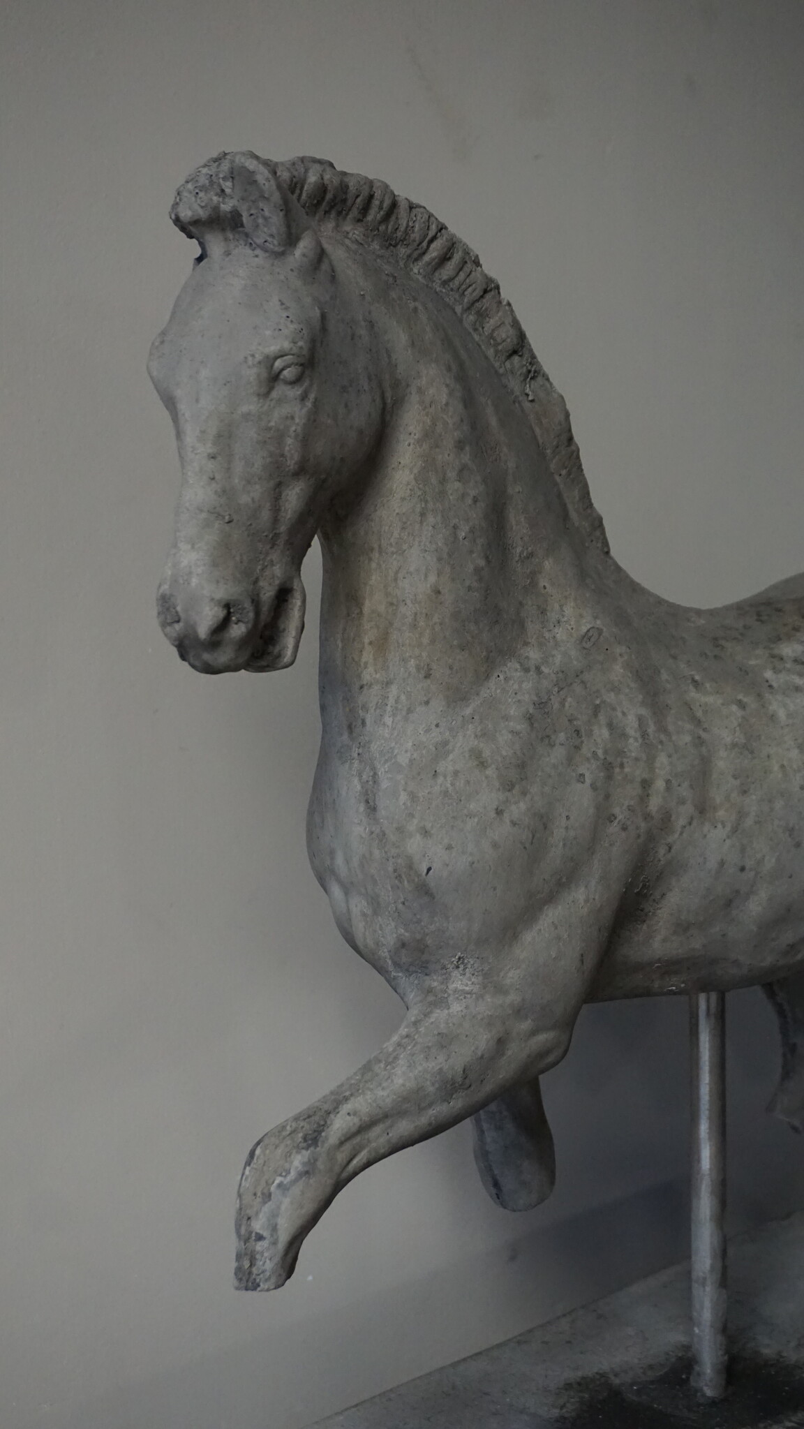 Il Cupido Paard Beeld Op Voet | Beton | H65xB52xD23 cm