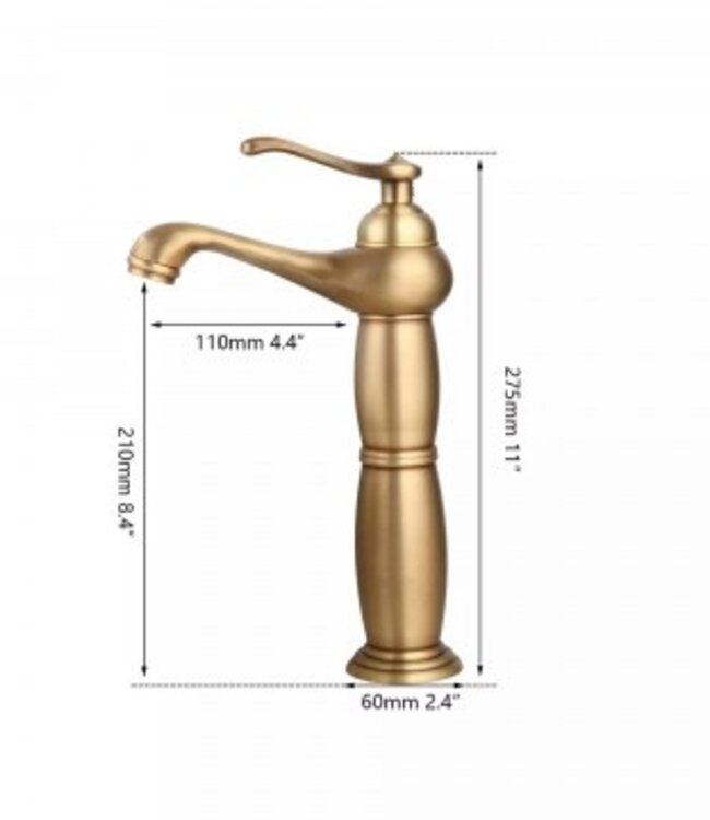 Rene Houtman Landelijke Wastafelkraan | Brons | H27,5 cm
